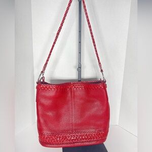 brighton Red Leather Shoulder Handbag Purse